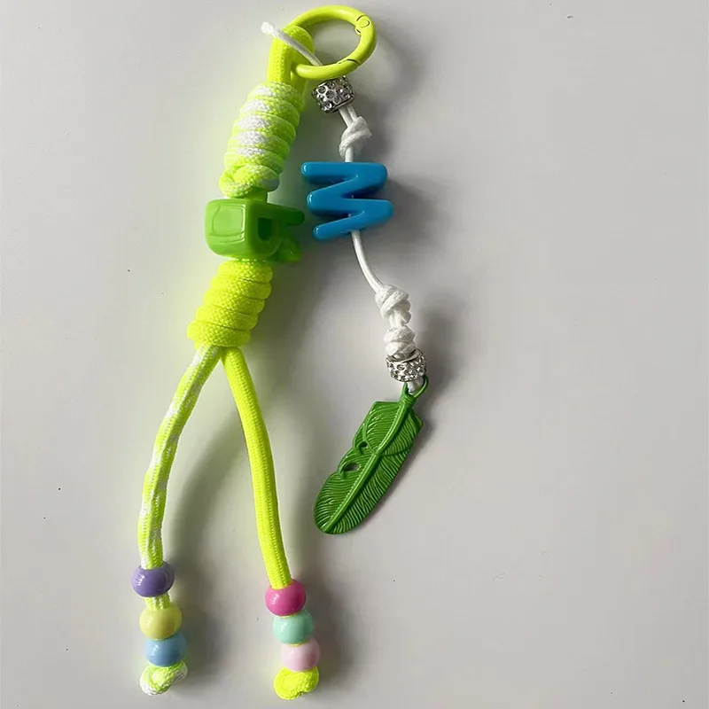 Dopamine Acrylic Beaded Letters Woven Rope Miu Bag Hanging Explosive Colorful Letters Beaded Bag Pendant display picture 9