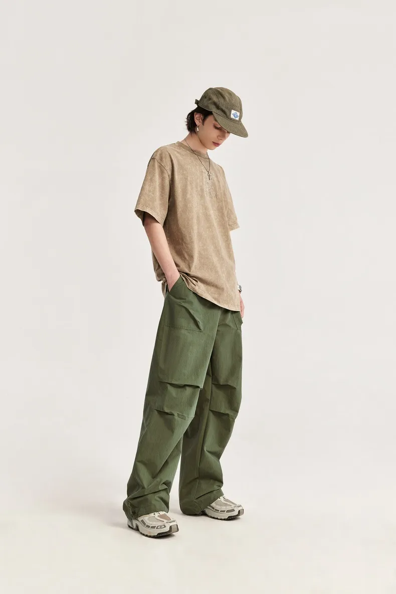 INF Men's Clothing | Washed Parachute Pants  Spring And Summer New Fashion Brand Loose Casual Multi-functional Pocket Pants Men display picture 2