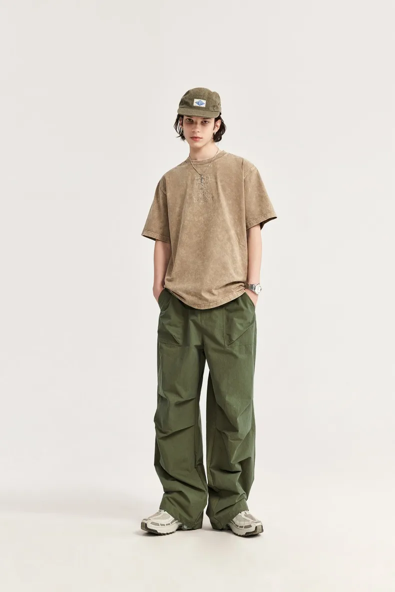 INF Men's Clothing | Washed Parachute Pants  Spring And Summer New Fashion Brand Loose Casual Multi-functional Pocket Pants Men display picture 3