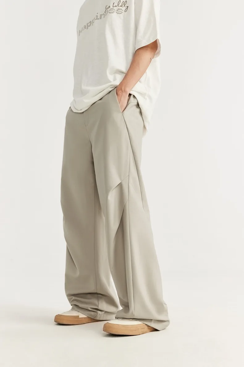 INF Men's Clothing | Cut Pleated Suit Pants Trousers  Spring And Summer New Fashion Brand Loose Wide Leg Men's Casual Pants display picture 3