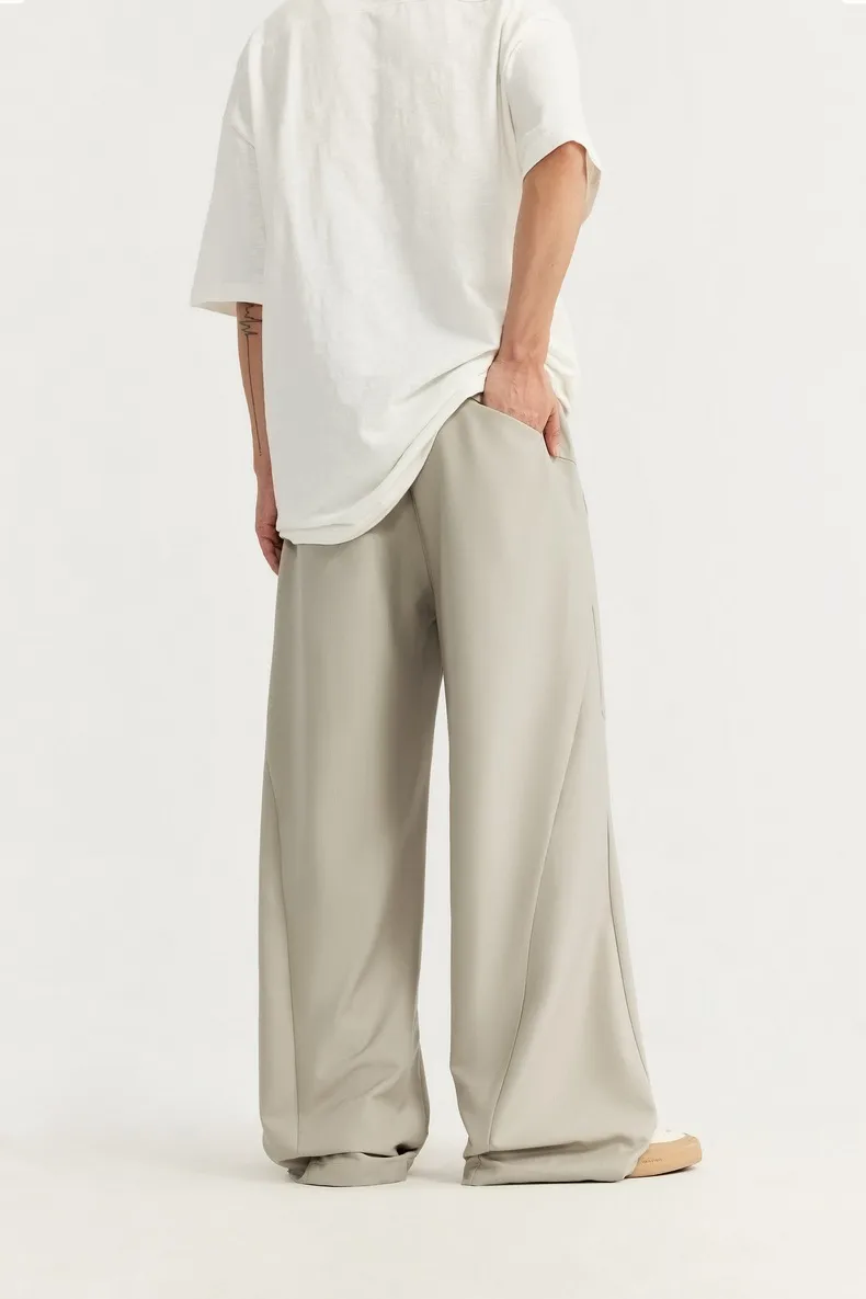 INF Men's Clothing | Cut Pleated Suit Pants Trousers  Spring And Summer New Fashion Brand Loose Wide Leg Men's Casual Pants display picture 5