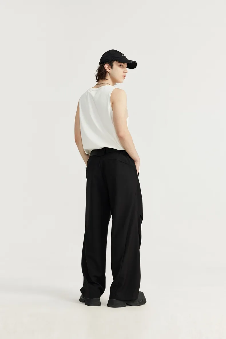 INF Men's Clothing | Cut Pleated Suit Pants Trousers  Spring And Summer New Fashion Brand Loose Wide Leg Men's Casual Pants display picture 8