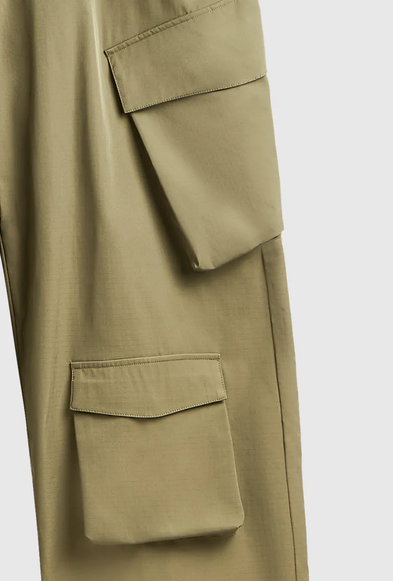 INF Men's Clothing | Three-dimensional Multi-bag Workwear Wide-leg Pants  Spring And Summer New Fashion Brand Loose High Street Plaid Trousers display picture 12