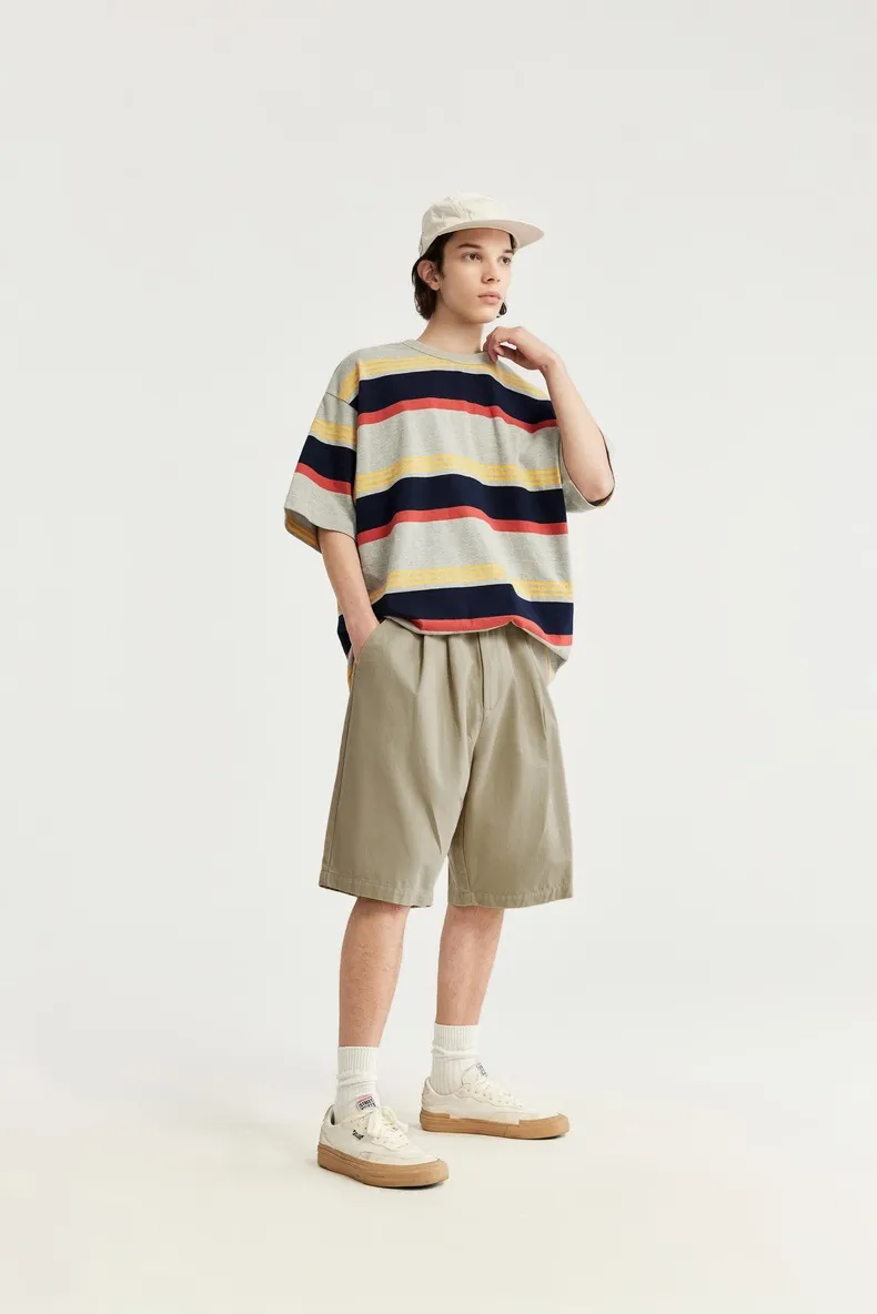 INF Men's Clothing | Double Pleated Suit Shorts  Spring And Summer Fashion Brand New Casual Loose Wide Leg Suit Shorts Men display picture 6