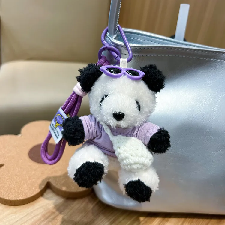 New Style Cute T-Shirt Bag Panda Bear Plush Pendant Car Keychain Cartoon Bag Pendant Girl's Gift display picture 7