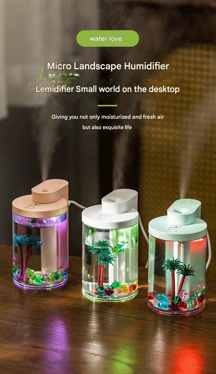 Mini Water Love Lantern Humidifier Home Heavy Mist Quiet Atomizer Portable Desktop Aromatherapy Machine display picture 1