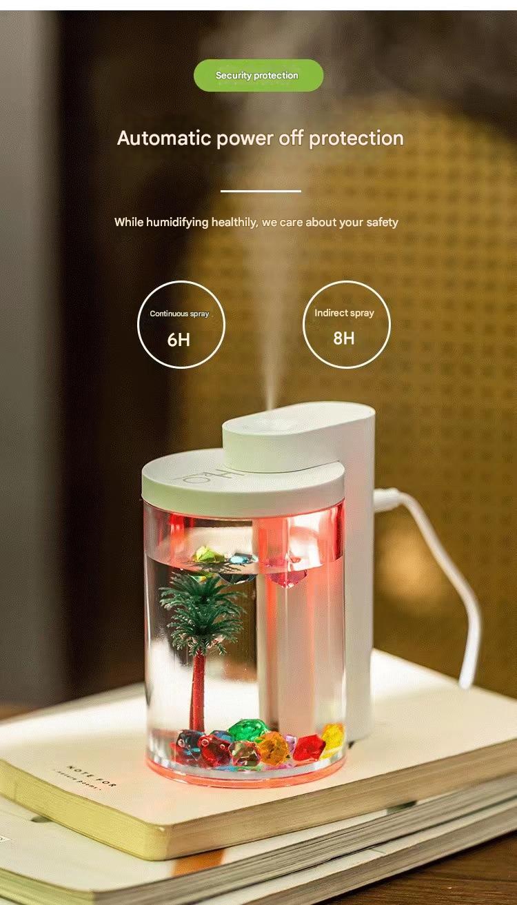 Mini Water Love Lantern Humidifier Home Heavy Mist Quiet Atomizer Portable Desktop Aromatherapy Machine display picture 2