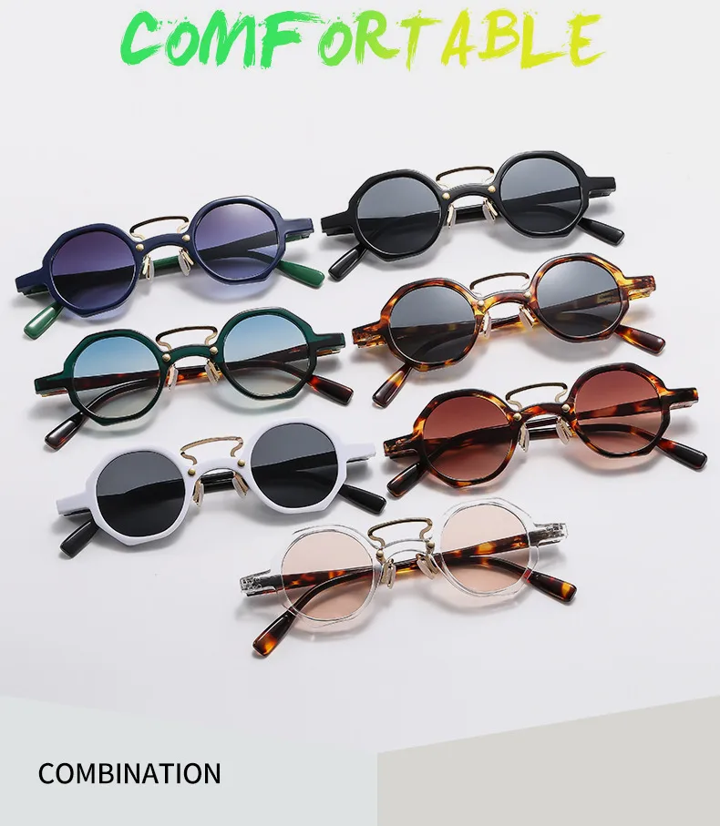Small Frame Hip Hop Punk  Sunglasses Fashion Trend  Motorcycle Sunglasses T22097 display picture 3