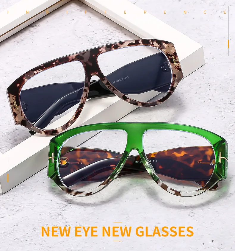 New Large Frame Men's And Women's Pilot Style Plain Glasses M6154T Decorative  Fashion  Glasses Frame display picture 1