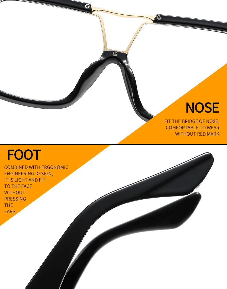New Large Frame Men's And Women's  Style Plain Glasses M6151  Personalized Glasses display picture 13