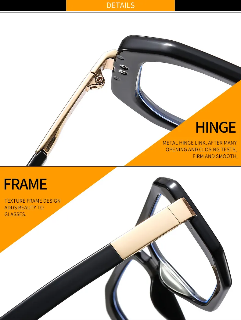 Artistic Retro Men's And Women's Plain Glasses M6145 Box All-match Face Repair Glasses Frame display picture 12