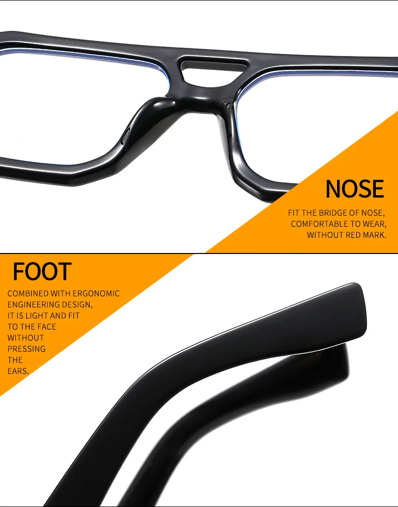Artistic Retro Men's And Women's Plain Glasses M6145 Box All-match Face Repair Glasses Frame display picture 13