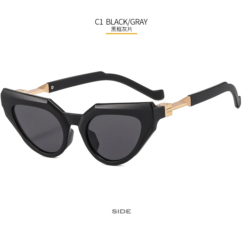New Y2g Future Technology Style Fashion Cat Eye Sunglasses T22099   Face Repair Fashion Sunglasses display picture 6