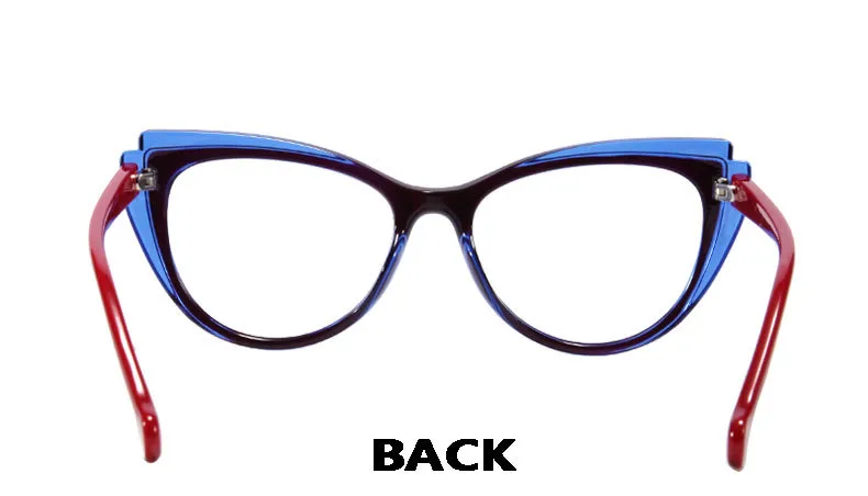 New Trend Splicing Frame Anti-blue Light Personality Cat's Eye Retro Glasses Frame Large Frame Flat Mirror T22114 display picture 8