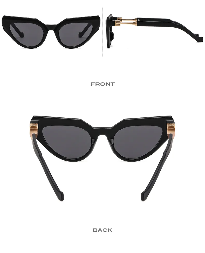 New Y2g Future Technology Style Fashion Cat Eye Sunglasses T22099   Face Repair Fashion Sunglasses display picture 7