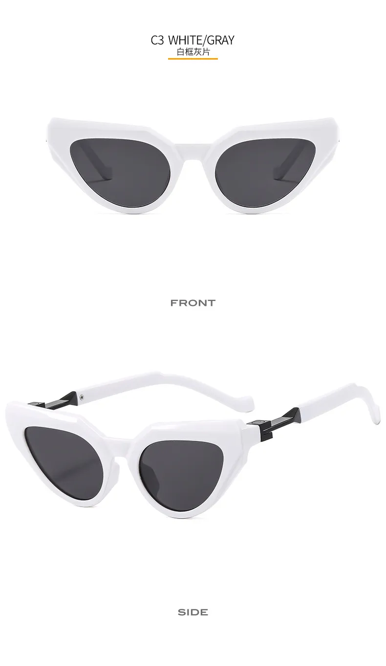 New Y2g Future Technology Style Fashion Cat Eye Sunglasses T22099   Face Repair Fashion Sunglasses display picture 9