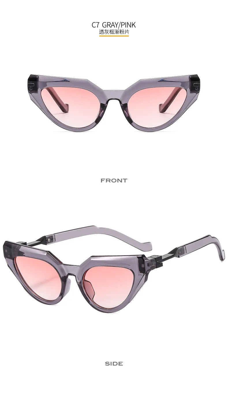 New Y2g Future Technology Style Fashion Cat Eye Sunglasses T22099   Face Repair Fashion Sunglasses display picture 13