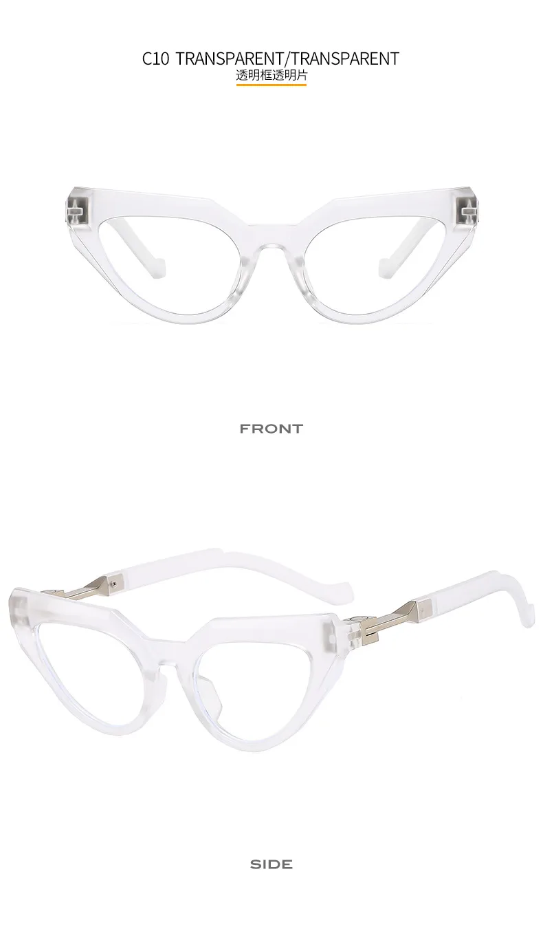 New Y2g Future Technology Style Fashion Cat Eye Sunglasses T22099   Face Repair Fashion Sunglasses display picture 16