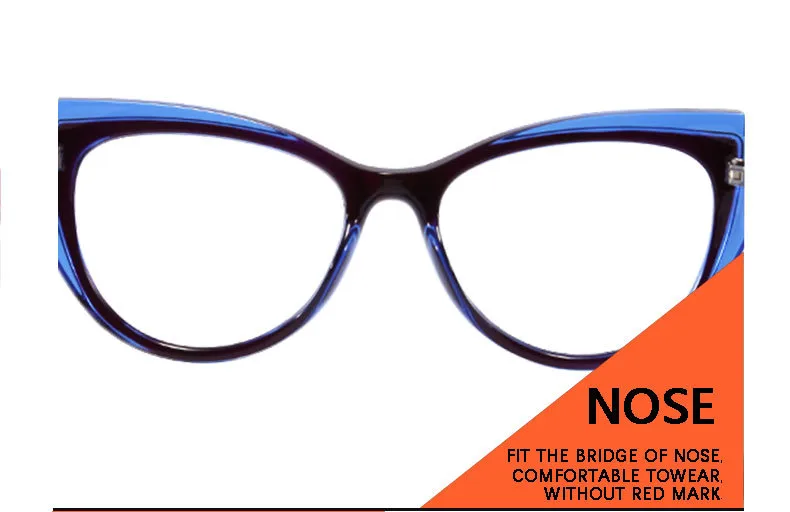New Trend Splicing Frame Anti-blue Light Personality Cat's Eye Retro Glasses Frame Large Frame Flat Mirror T22114 display picture 16