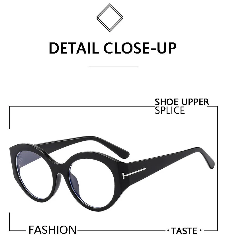 New T-shaped Flat Glasses Sunglasses  Style Cat's Eye  Women's Glasses Can Be Equipped With Glasses Frame T22132 display picture 2
