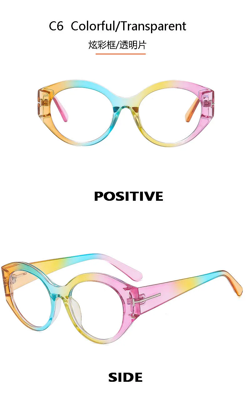 New T-shaped Flat Glasses Sunglasses  Style Cat's Eye  Women's Glasses Can Be Equipped With Glasses Frame T22132 display picture 13