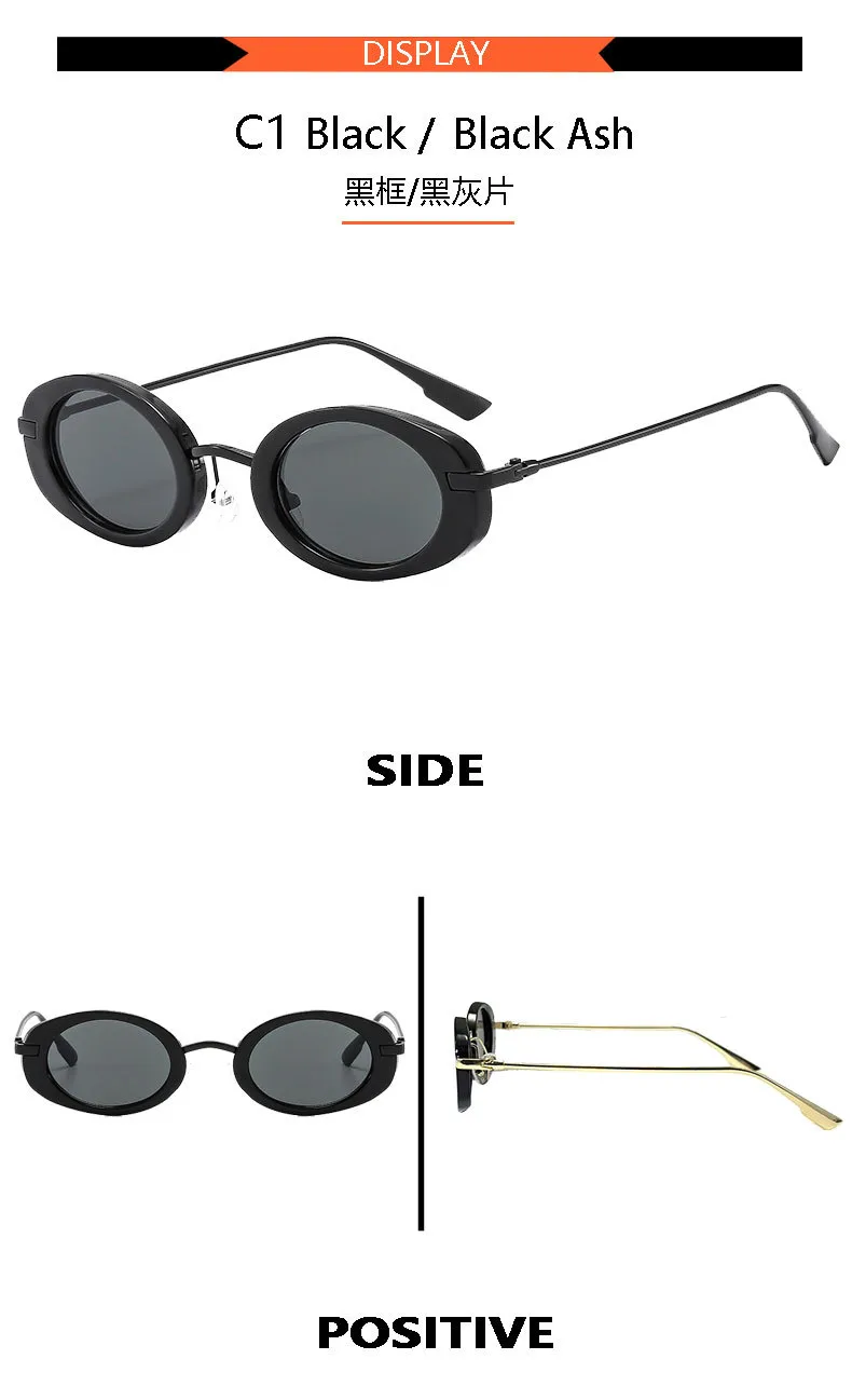 New  Retro Oval Ladies Sunglasses   Trend Personalized Small Frame Hot Sunglasses T22129 display picture 7