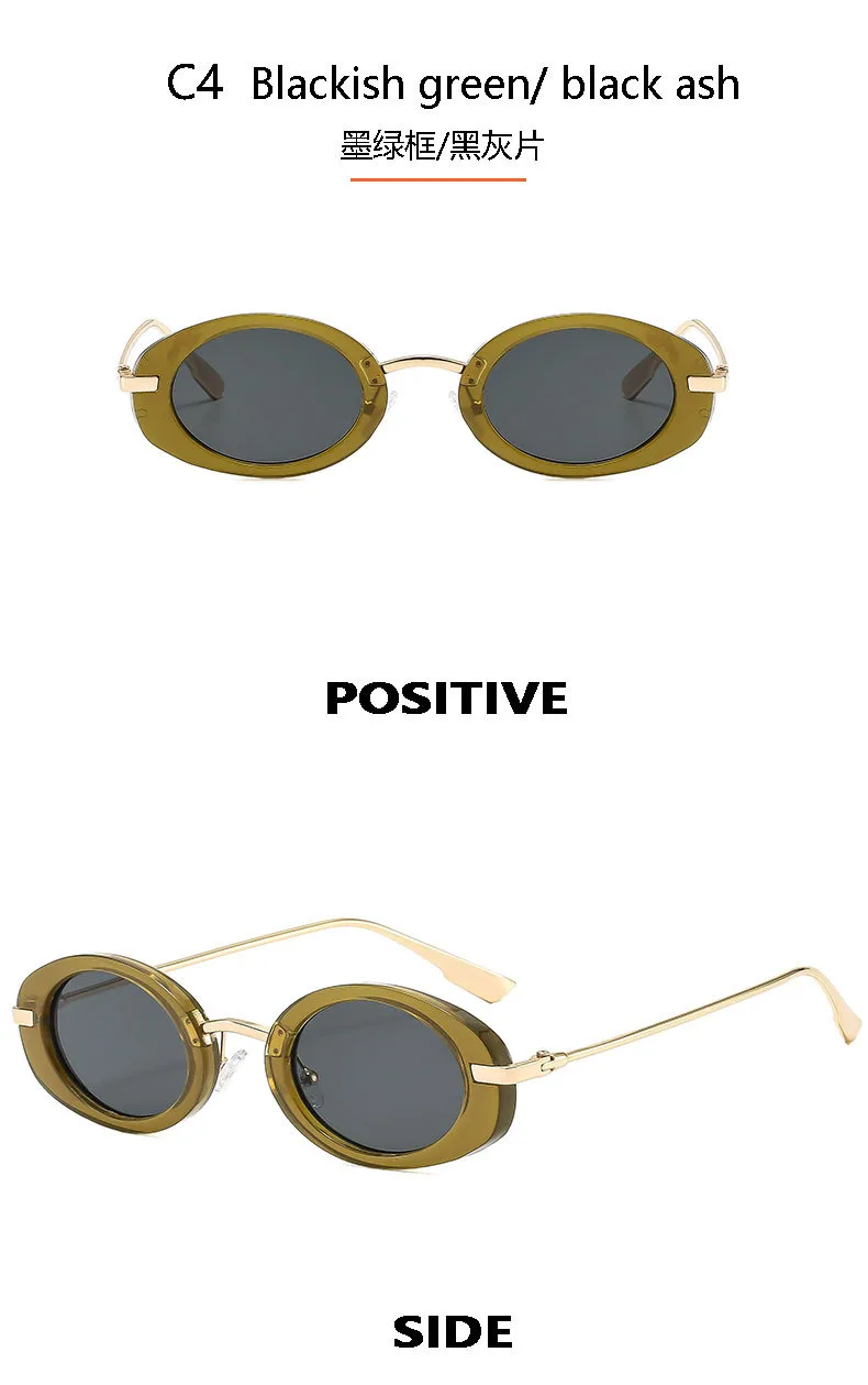 New  Retro Oval Ladies Sunglasses   Trend Personalized Small Frame Hot Sunglasses T22129 display picture 11