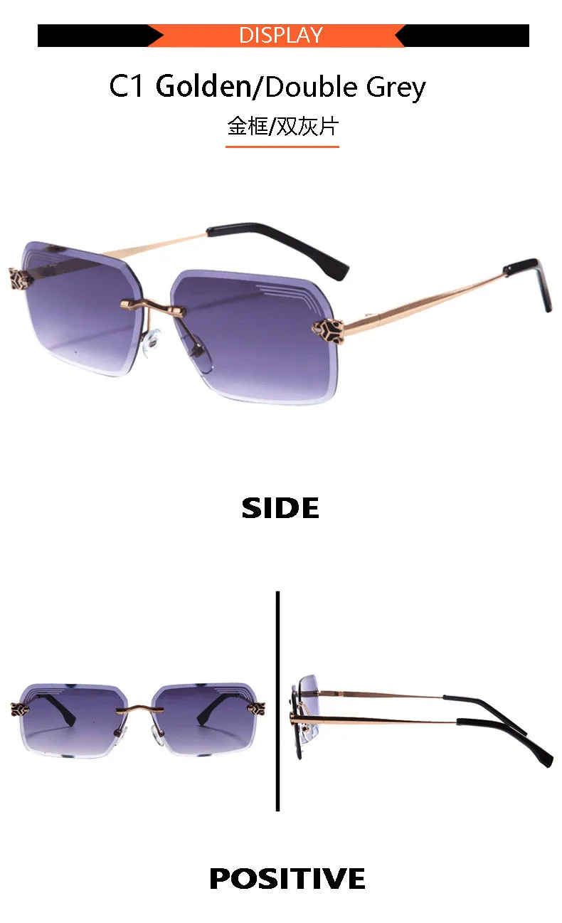 New Summer Frameless Small Square Trim Sunglasses Men's And Women's Fashion Items Sunglasses T22137 display picture 8