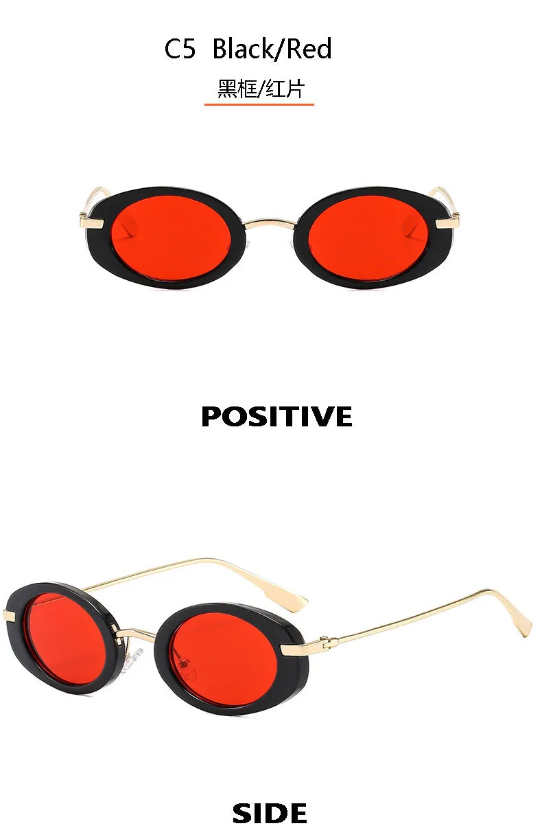 New  Retro Oval Ladies Sunglasses   Trend Personalized Small Frame Hot Sunglasses T22129 display picture 12
