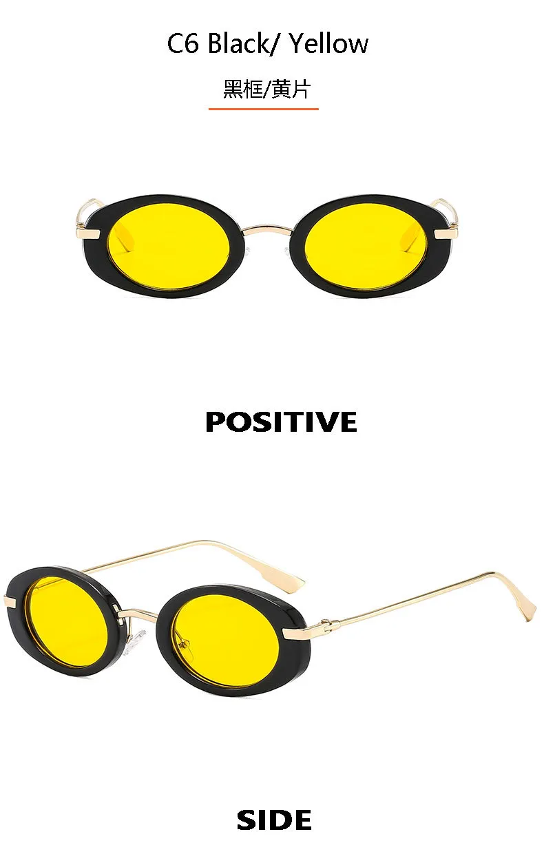 New  Retro Oval Ladies Sunglasses   Trend Personalized Small Frame Hot Sunglasses T22129 display picture 13