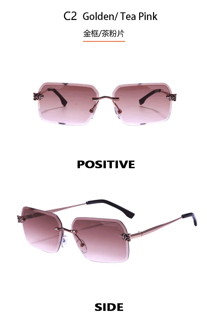 New Summer Frameless Small Square Trim Sunglasses Men's And Women's Fashion Items Sunglasses T22137 display picture 10