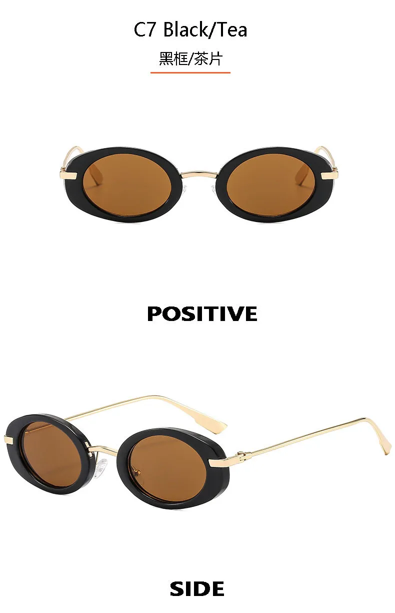 New  Retro Oval Ladies Sunglasses   Trend Personalized Small Frame Hot Sunglasses T22129 display picture 14