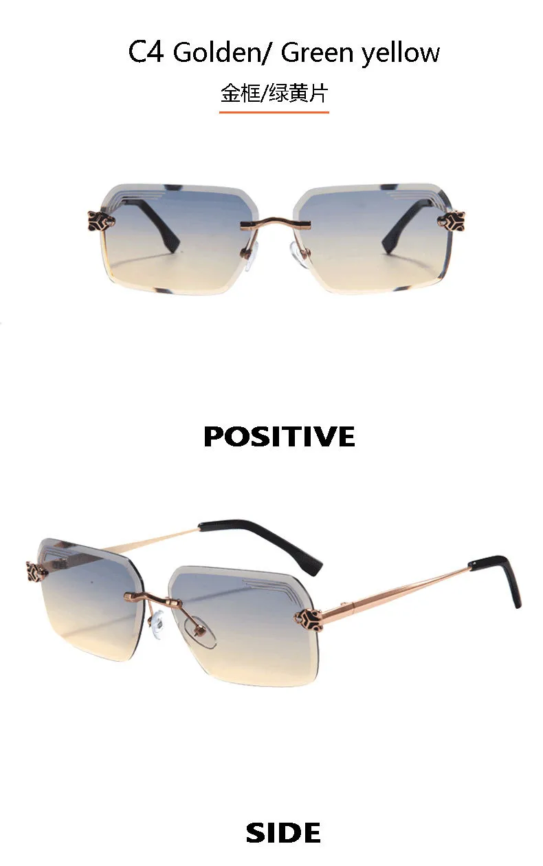 New Summer Frameless Small Square Trim Sunglasses Men's And Women's Fashion Items Sunglasses T22137 display picture 12