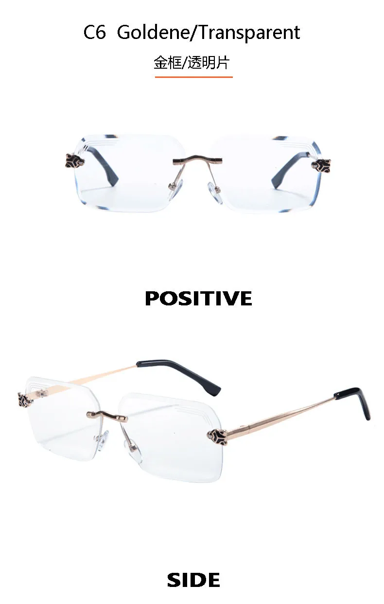 New Summer Frameless Small Square Trim Sunglasses Men's And Women's Fashion Items Sunglasses T22137 display picture 14