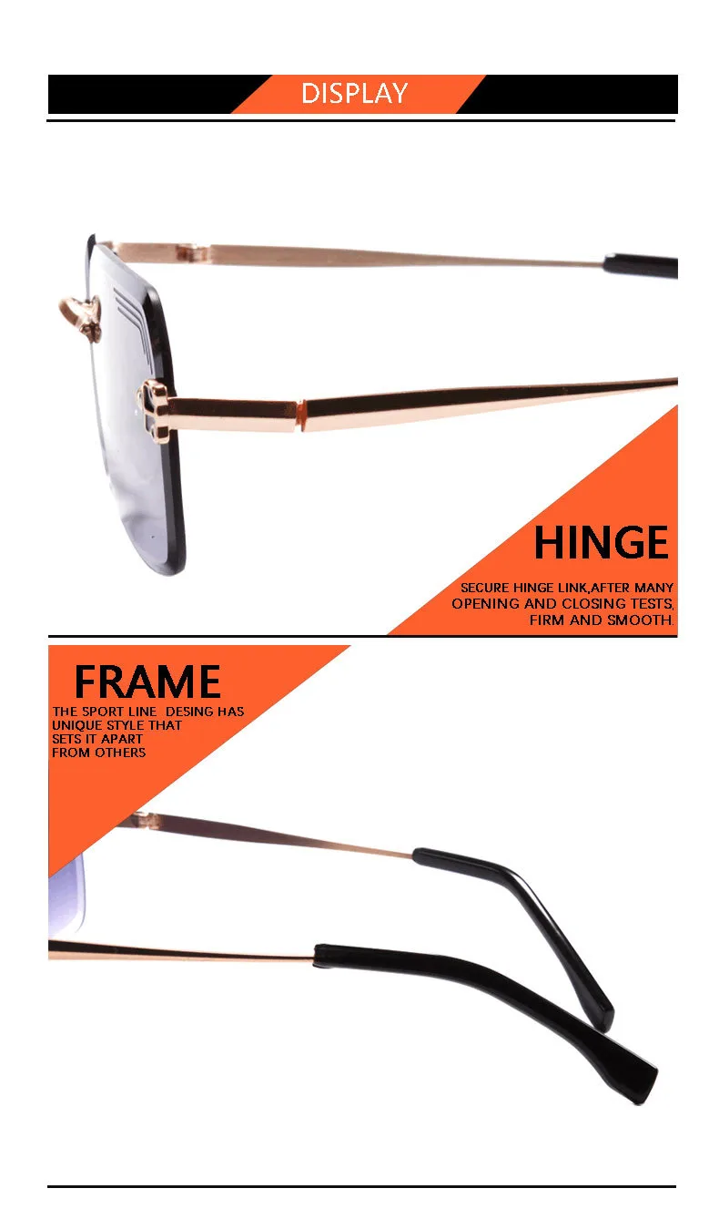 New Summer Frameless Small Square Trim Sunglasses Men's And Women's Fashion Items Sunglasses T22137 display picture 15