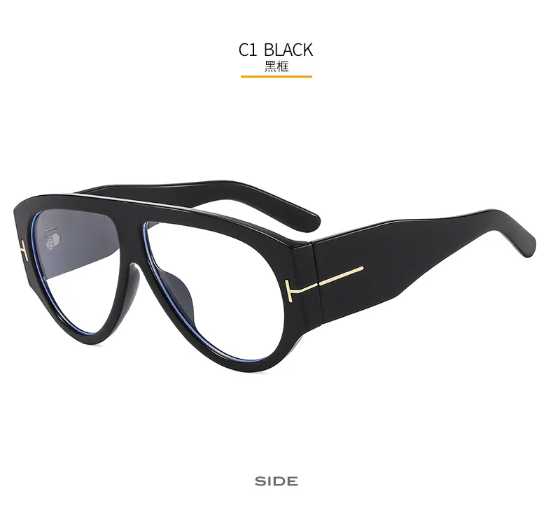 New Large Frame Men's And Women's Pilot Style Plain Glasses M6154T Decorative  Fashion  Glasses Frame display picture 8