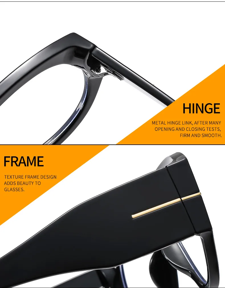 New Large Frame Men's And Women's Pilot Style Plain Glasses M6154T Decorative  Fashion  Glasses Frame display picture 15