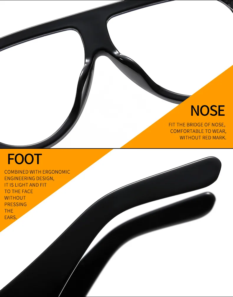 New Large Frame Men's And Women's Pilot Style Plain Glasses M6154T Decorative  Fashion  Glasses Frame display picture 16