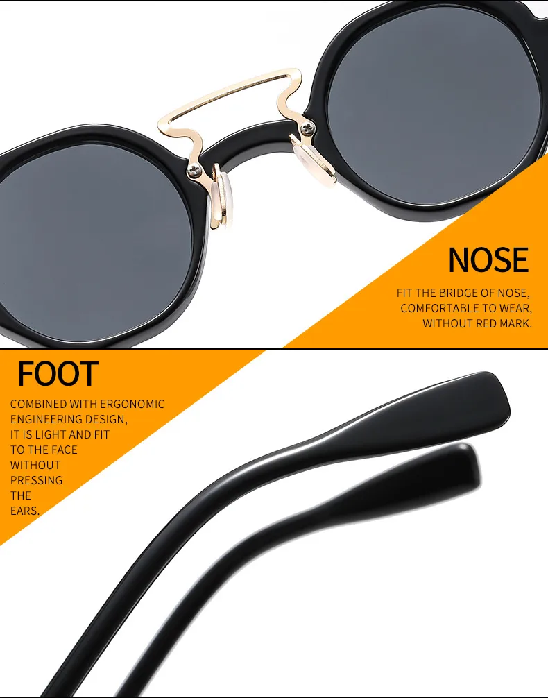 Small Frame Hip Hop Punk  Sunglasses Fashion Trend  Motorcycle Sunglasses T22097 display picture 15