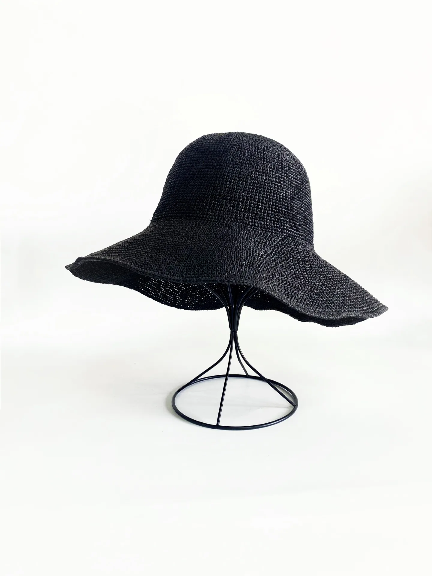 Summer Fine Hook Shade Hat Handmade Fine Paper Grass Fisherman Hat Spring All-match Travel Dome Hat Sun Protection And Sunshade display picture 2