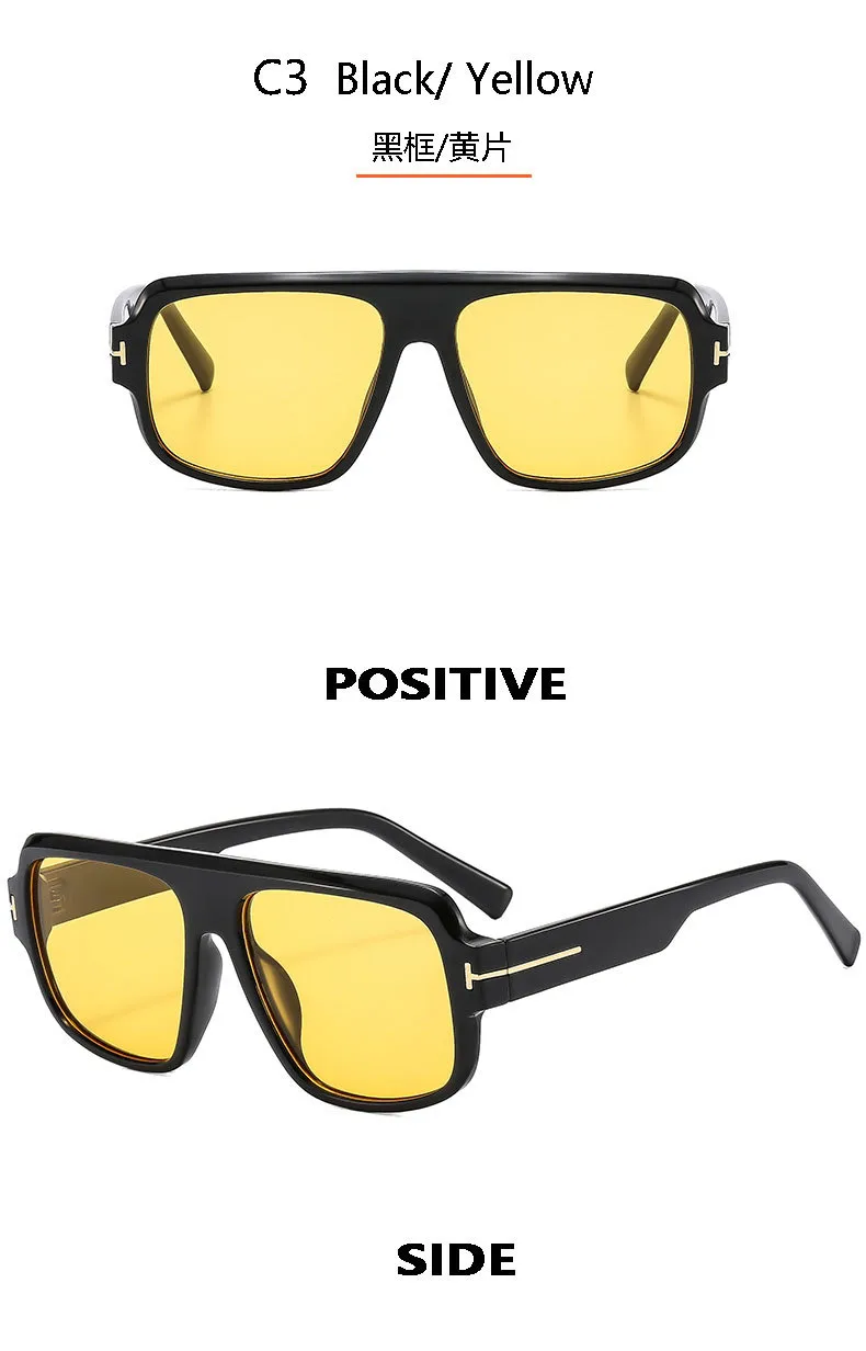 New  T-shaped Large-frame Aviator Sunglasses Men's Square Fashion Sunscreen Sunglasses T22127 display picture 10