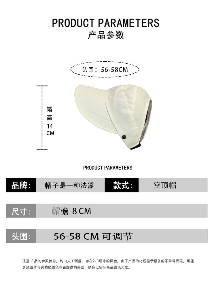Cap Summer Ruth Hangable Mask Quick-drying Cloth Dew Paytail Sunscreen Hat Thin Half Empty Top Sunshade Hat display picture 4