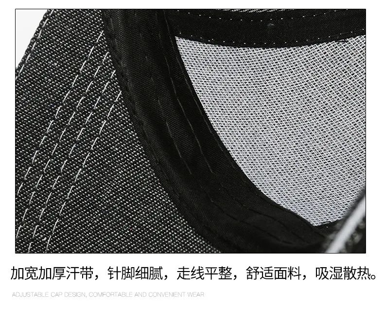 In Stock Denim Baseball Cap Bare Cap Outdoor Denim Monochrome Dome Big Brim Sunshade Hat  Hot Sale display picture 11