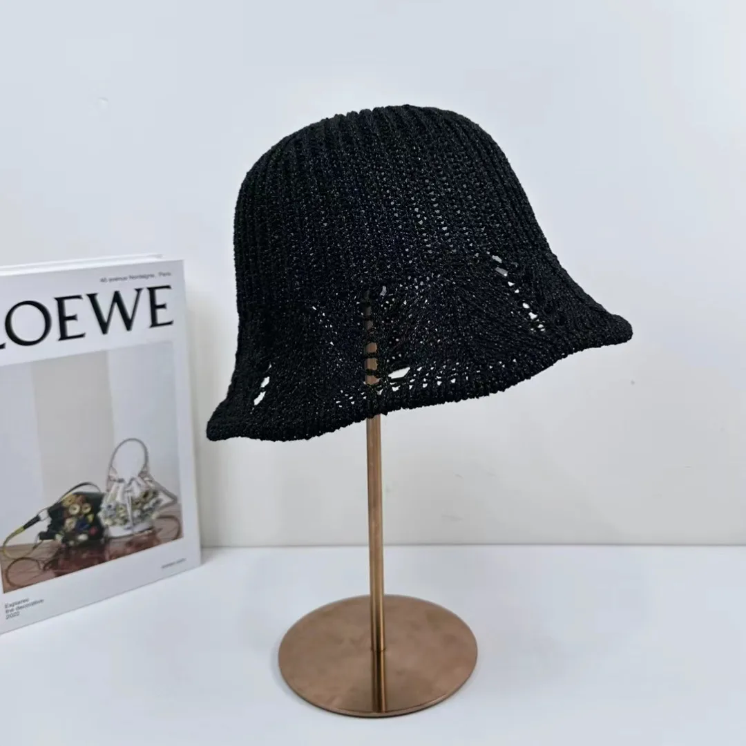Sunscreen Fisherman Hat Women's Summer New-style Simple All-match Sunshade Basin Hat Knitted New-style Woven Face-covering Bucket Hat display picture 2