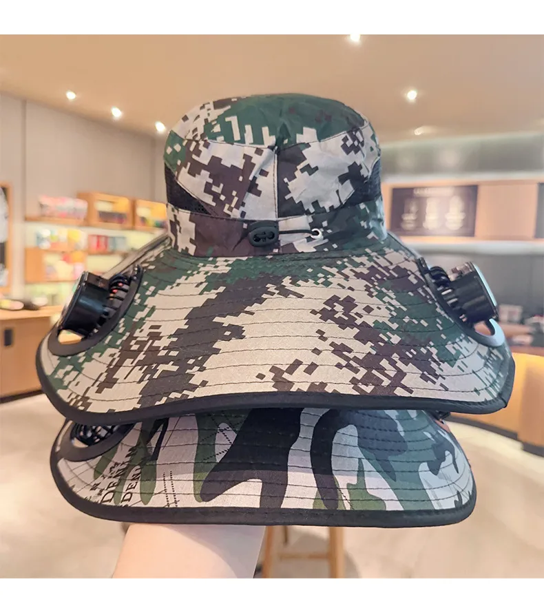 Solar Fan Hat Men's Summer Outdoor Mountaineering Fishing UV-proof Sunshade Oversized Beaves Sunscreen Fisherman Hat display picture 9