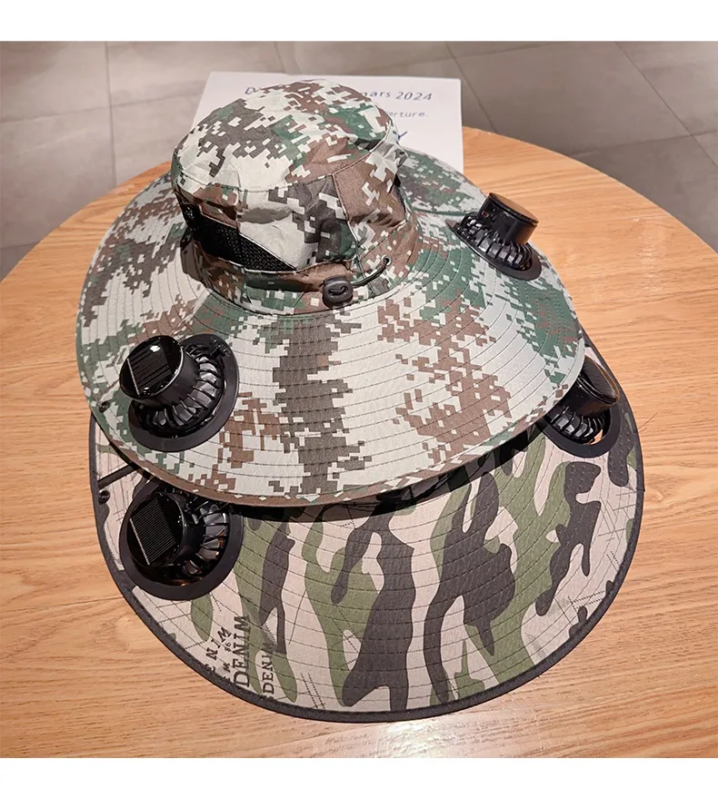 Solar Fan Hat Men's Summer Outdoor Mountaineering Fishing UV-proof Sunshade Oversized Beaves Sunscreen Fisherman Hat display picture 11