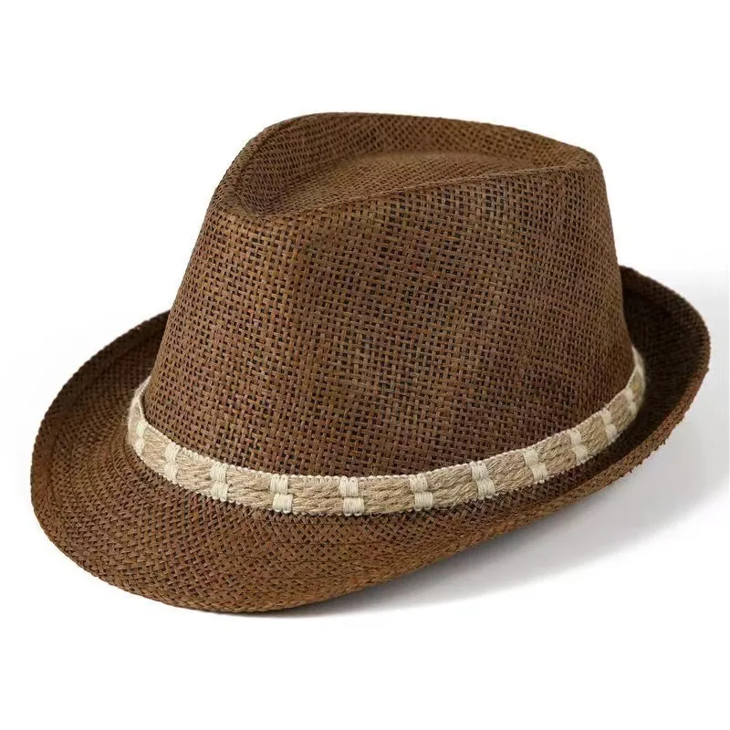 Straw Hat Men's Middle-aged And Elderly Sunshade Hat British Vintage Gentleman Breathable Straw Hat Sunshade Breathable Hat display picture 3
