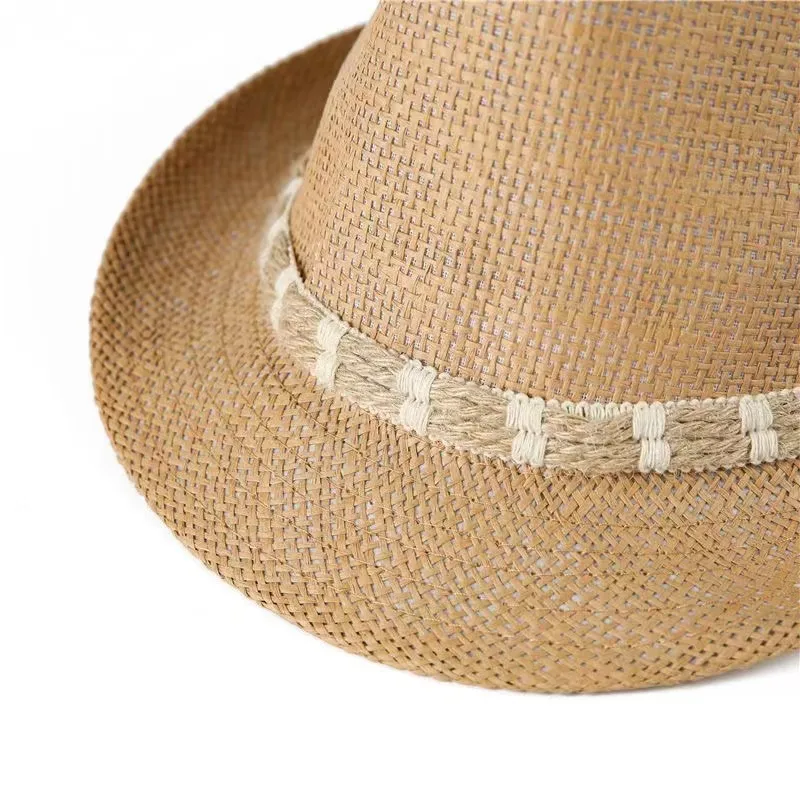 Straw Hat Men's Middle-aged And Elderly Sunshade Hat British Vintage Gentleman Breathable Straw Hat Sunshade Breathable Hat display picture 6