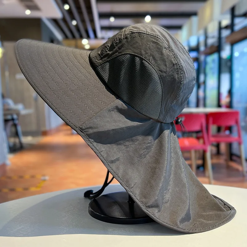 Summer Big Neaves Shawl Sun Hat Men's Outdoor Sunscreen Mountaineering Fishing Hat  Casual Waterproof Quick-drying Fisherman Hat display picture 10