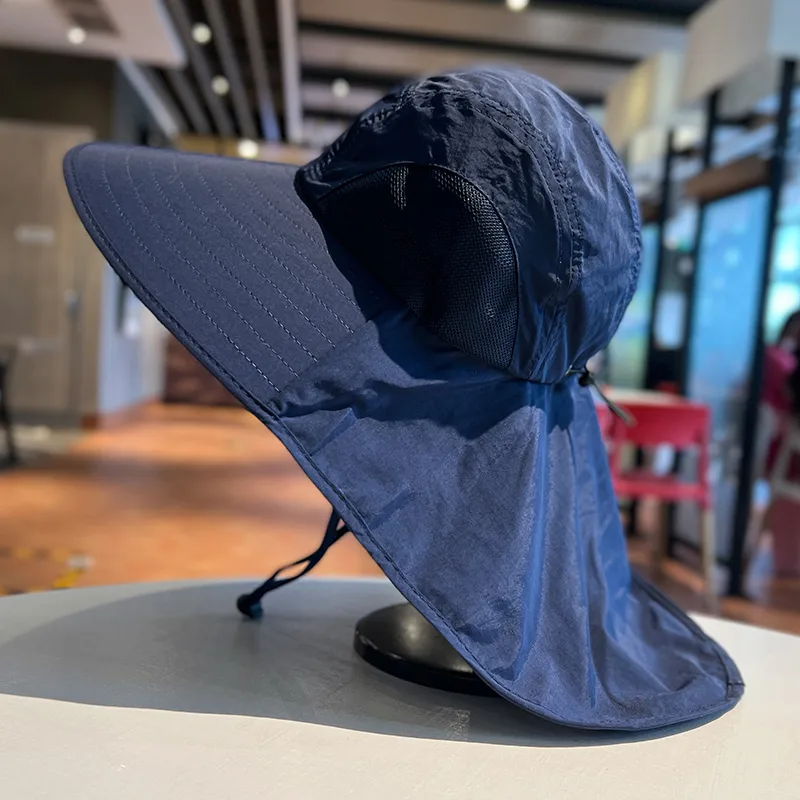 Summer Big Neaves Shawl Sun Hat Men's Outdoor Sunscreen Mountaineering Fishing Hat  Casual Waterproof Quick-drying Fisherman Hat display picture 12
